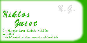 miklos guist business card